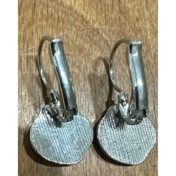 Crown Earrings Leverbacks Silver toned Mini Dress Down or Up Queen Classic - Picture 5 of 6